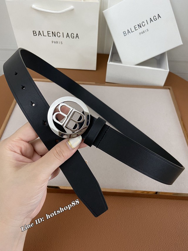 Balenciaga女士皮帶 巴黎世家雙面用牛皮腰帶  jjp1256